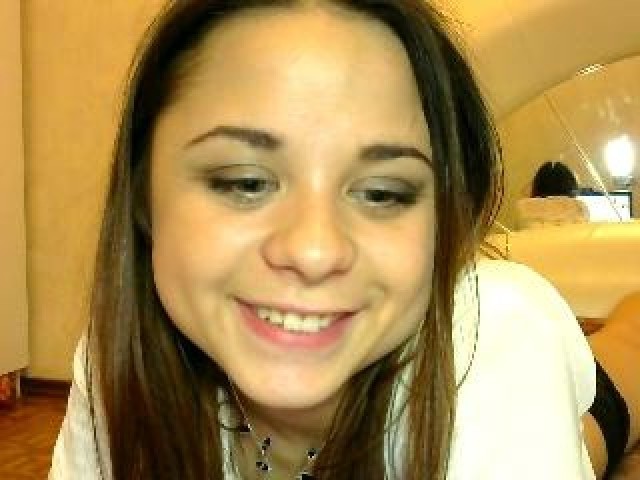 EmberGold Brunette Teen Webcam Model Brown Eyes Shaved Pussy Straight