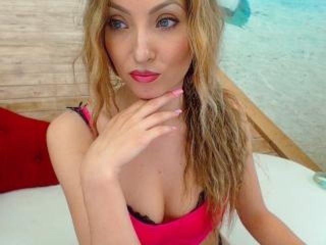 MayaStar Shaved Pussy Blonde Medium Tits Blue Eyes Webcam Model